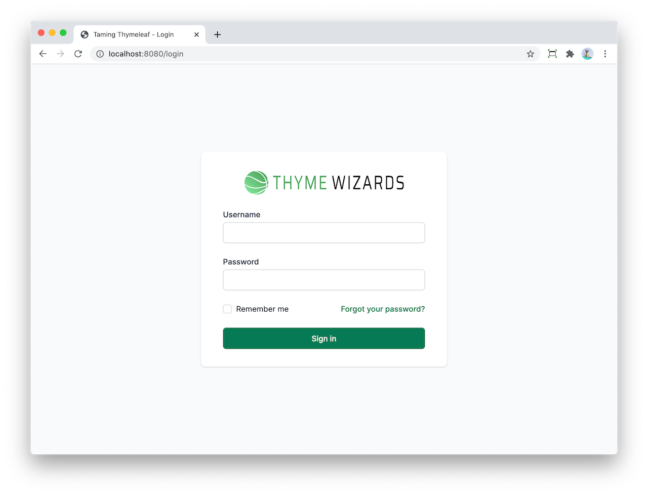 custom login page